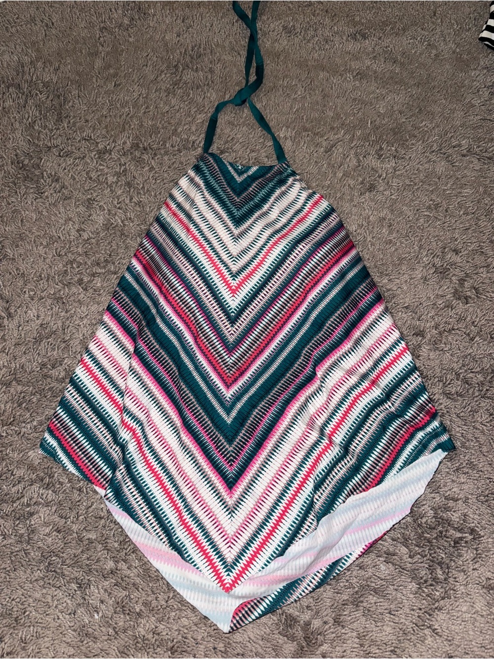 Target Teal, Pink & White Chevron Halter Handkerchief Swim Top